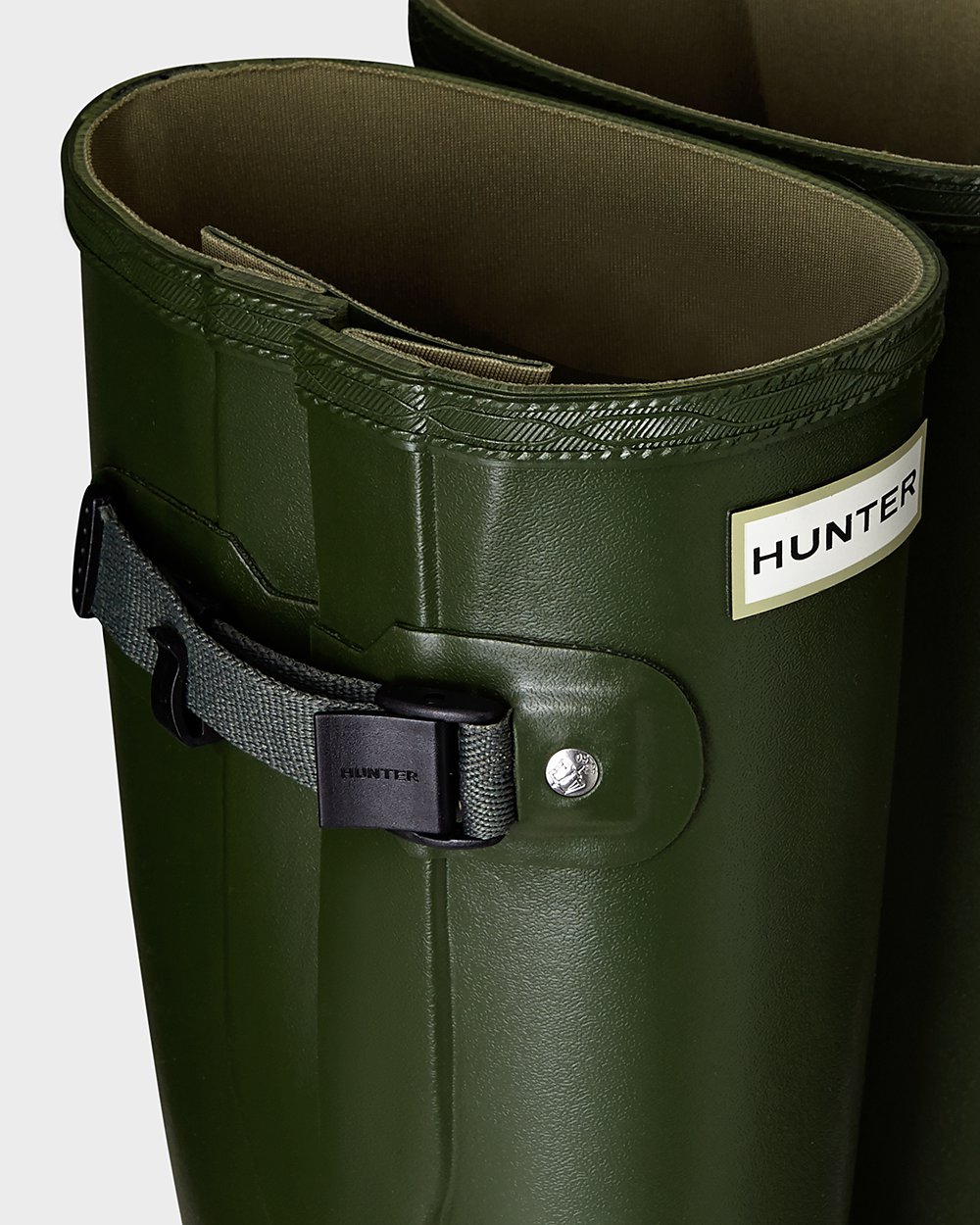 Hoge Regenlaarzen Dames - Hunter Norris Field Side Adjustable - Groen - 83QSDTGEP